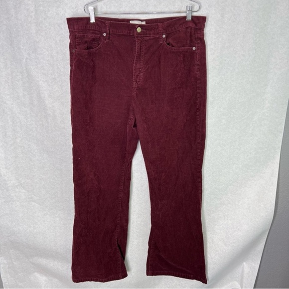 Gap maroon corduroy 70s Flare High Rise pants 18 34 - Picture 1 of 9